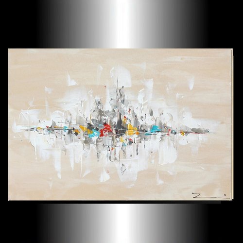 Skyline Gemälde abstrakt beige 70x100x4cm