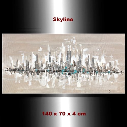 City Stadt Skyline handgemalt beige Zenic XXL