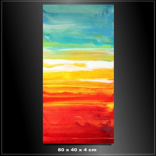 Gemälde Horizont Unikat "Colors of Beach" 40 x 80