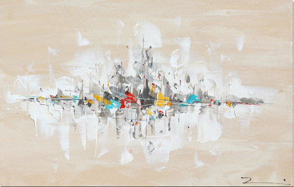 Skyline Gemälde abstrakt beige 70x100x4cm