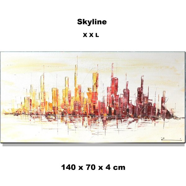 City handgemalt Stadt Skyline Malerei XXL Zenic