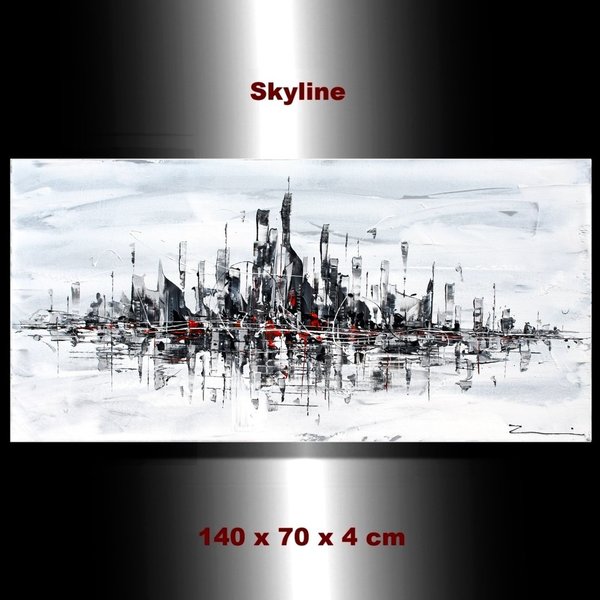 Gemälde Skyline Stadt New York handgemalt Zenic
