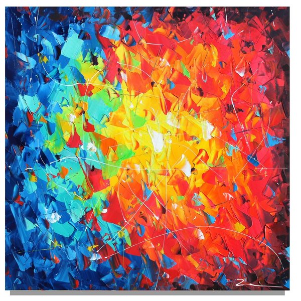 Malerei handgemalt mit Struktur "Colors II" 100x100