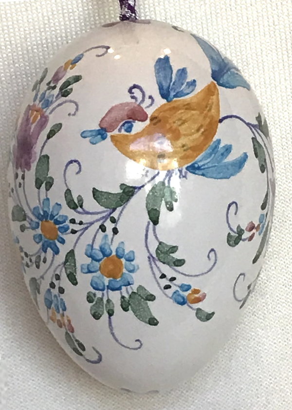 Osterei Keramik groß Vogel bunt
