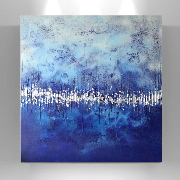 Gemälde Bild Malerei "Blue Ice" 60 x 60 Leinwand auf Keilrahmen