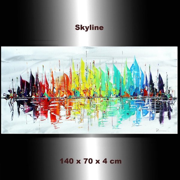 Stadt Skyline New York City handgemalt abstrakt