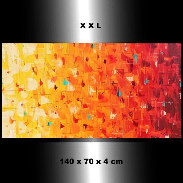 Acrylgemälde "Sunny" mit Struktur 70 x 140 x 4 cm
