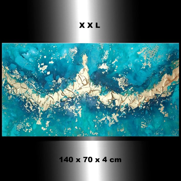 Bild Wandbild Struktur Golden Wave Unikat